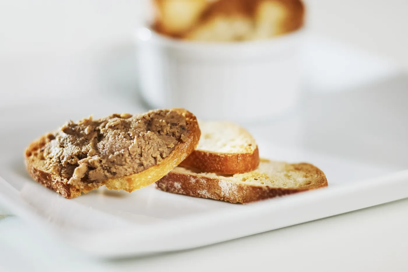 Bouchées de tartinade de ténébrions sur croûtons